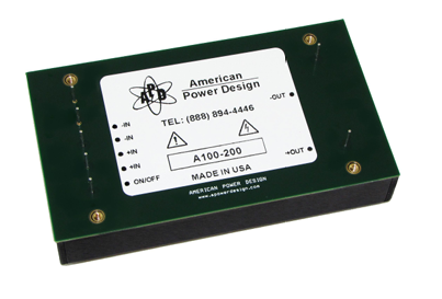 美國American Power Design A100系列高壓DC-DC轉(zhuǎn)換器100W,48-200V 美國American Power Design A100系列高壓DC-DC轉(zhuǎn)換器100W,48-200V